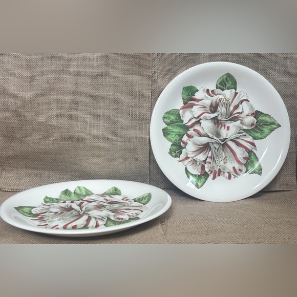 Two Vintage Johnson Brothers Camellia Dinner Plate Floral Cottage Core England - Picture 1 of 5